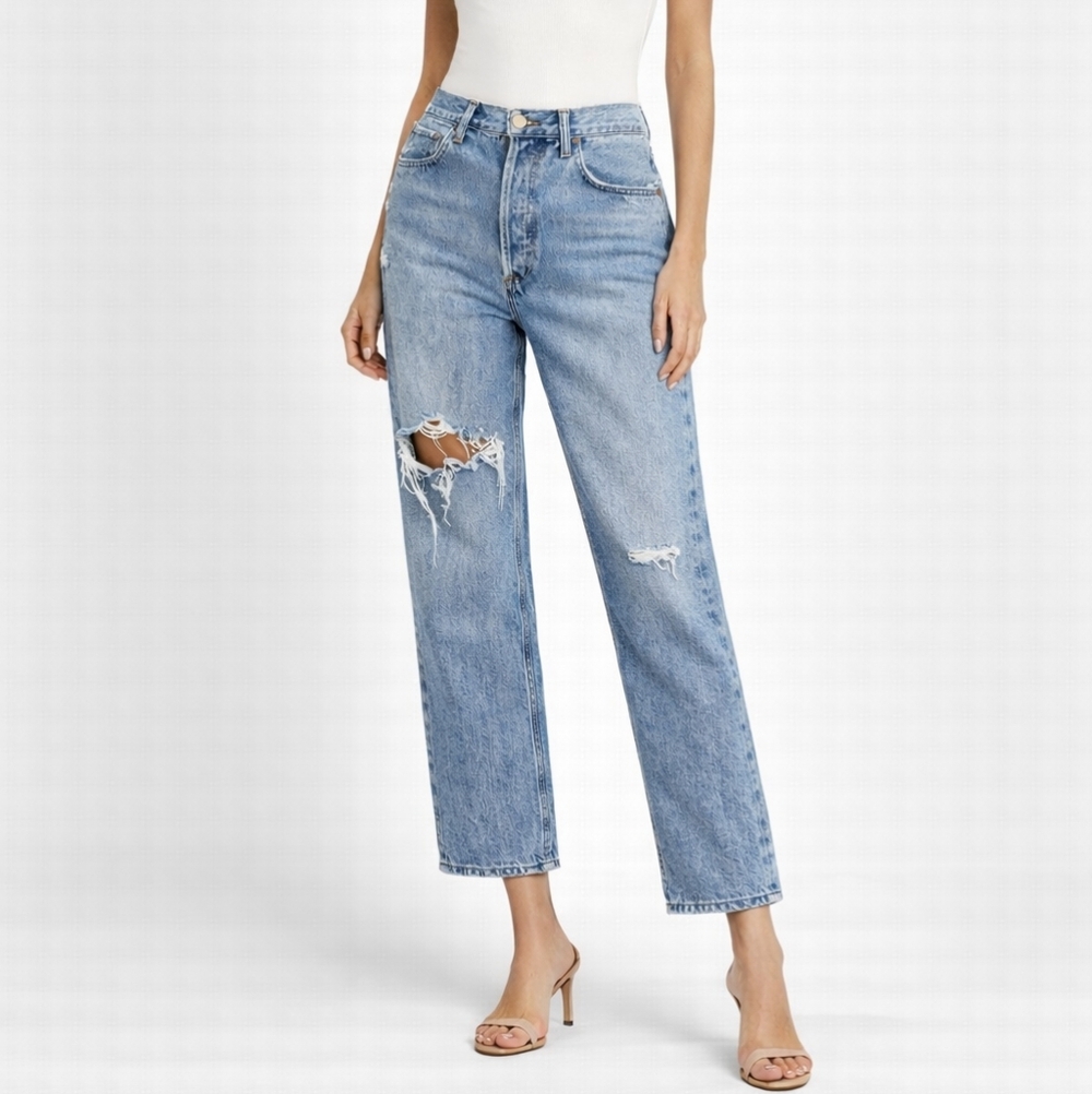 Agolde 90s High Waisted Loose Cropped Jeans Size 25 - Picture 2 of 10
